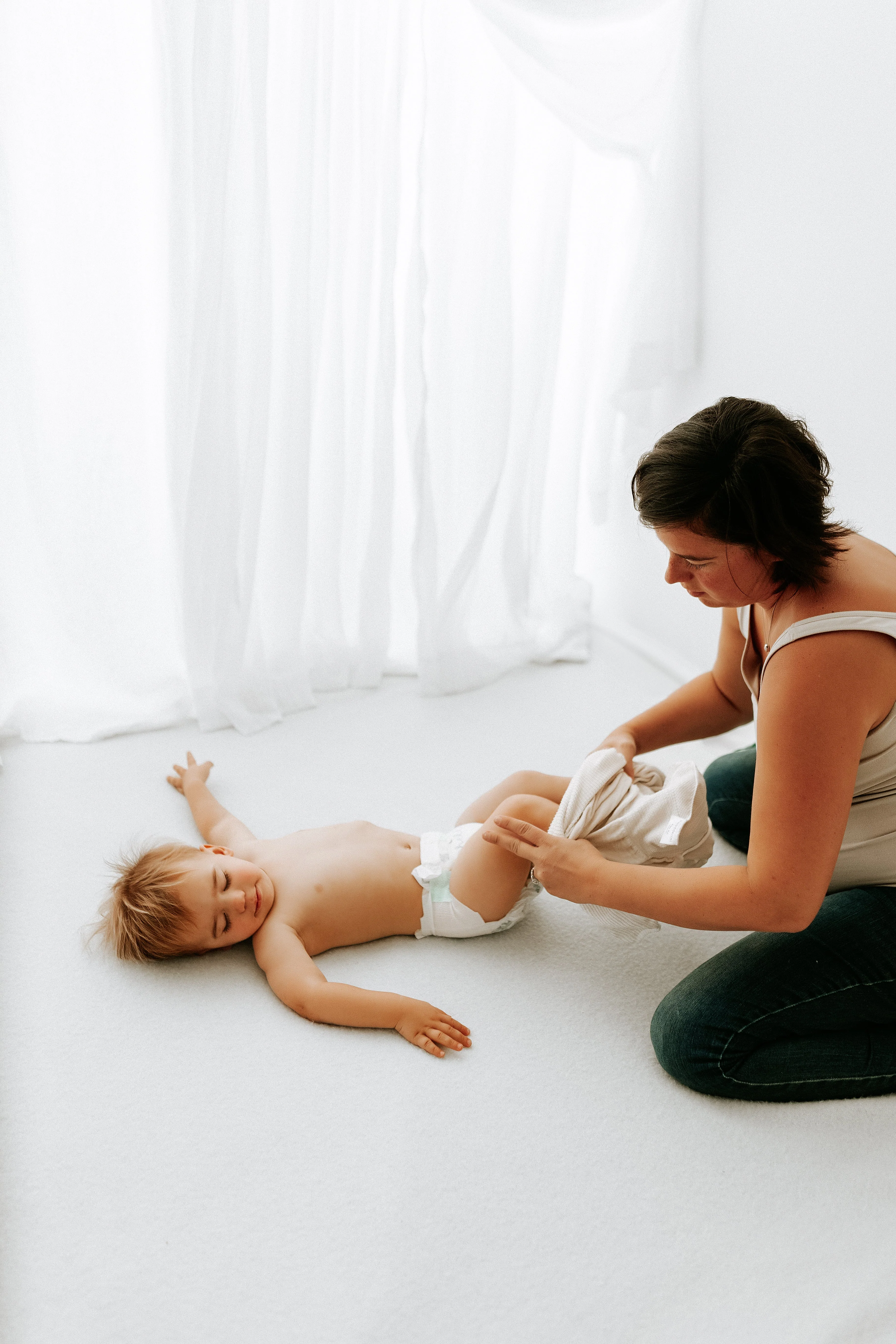 Swaddelini Bamboo Blend Beige Arms Out™ Long Sleeve Sleep Sack - Image 8