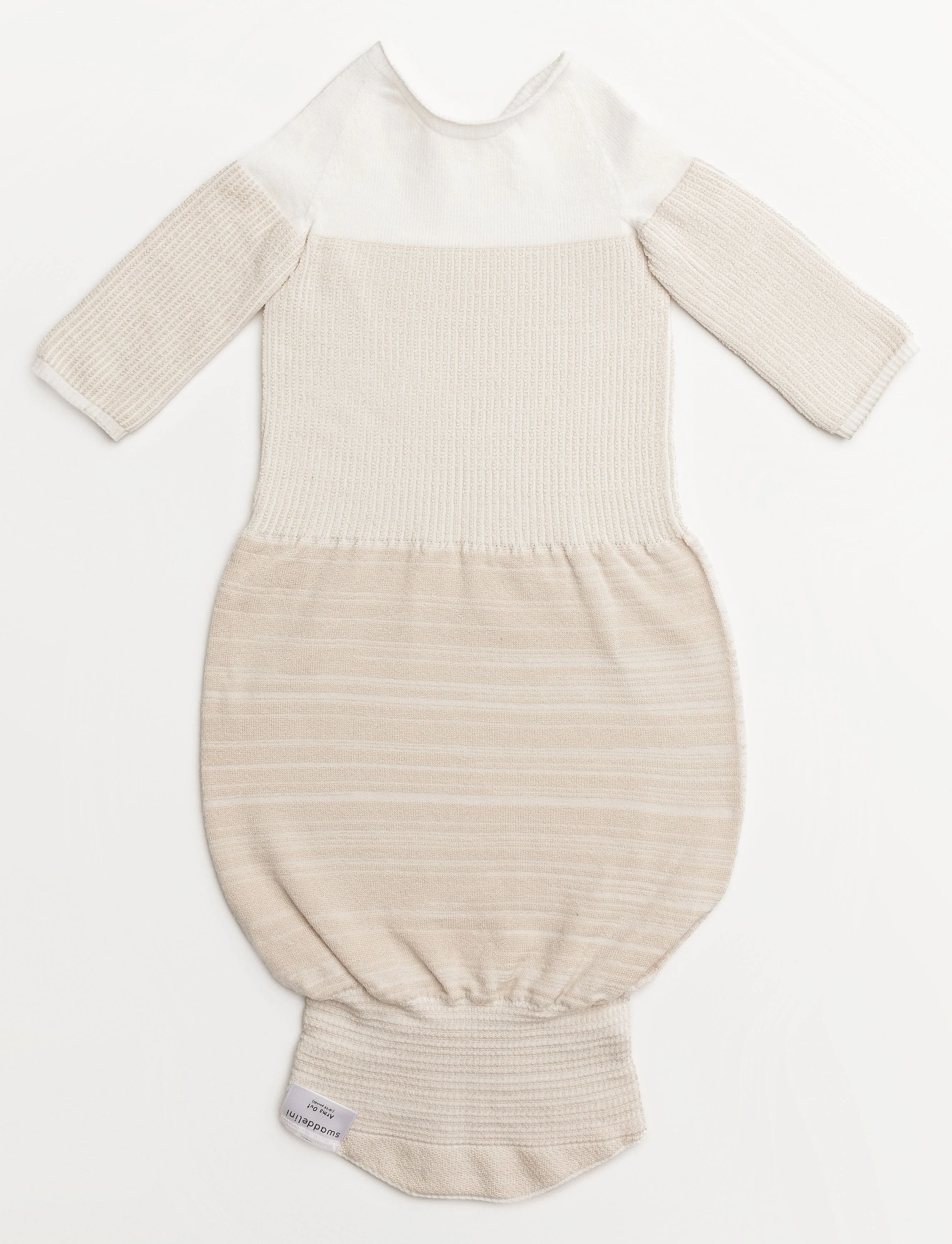 Swaddelini Bamboo Blend Beige Arms Out™ Long Sleeve Sleep Sack - Image 9