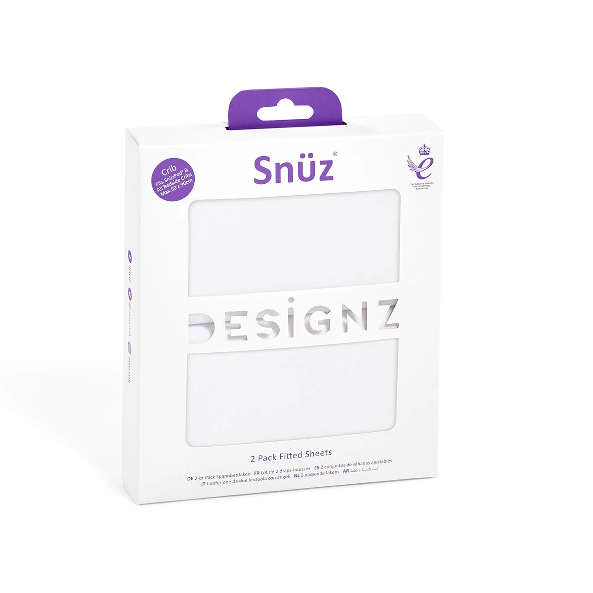 Snuz Bassinet 2 Pack Fitted Sheets - White - Image 4