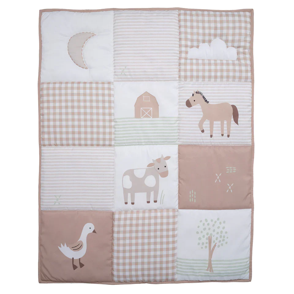Bedtime Originals Farmyard Friends 3-Piece Infant Baby Nursery Crib Bedding Set - Image 11