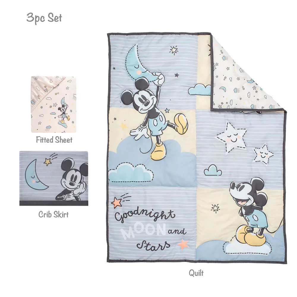 Bedtime Originals Moonlight Mickey 3-Piece Bedding Set - Image 3