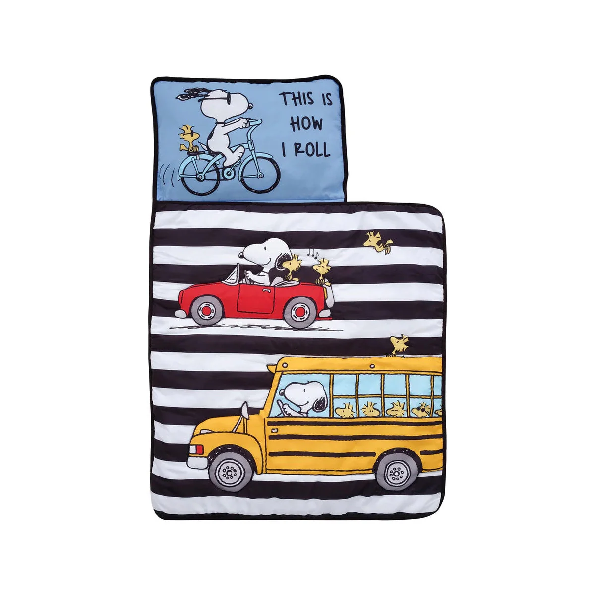 Bedtime Originals Snoopy & Woodstock Peanuts Transportation Toddler Nap Mat - Image 6