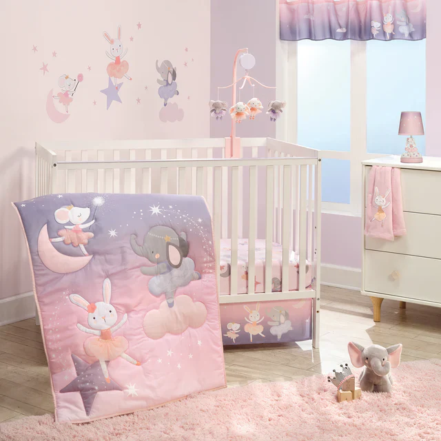 Bedtime Originals Tiny Dancer Elephant/Bunny Ballet Baby Fitted Crib Sheet - Pink - Image 4