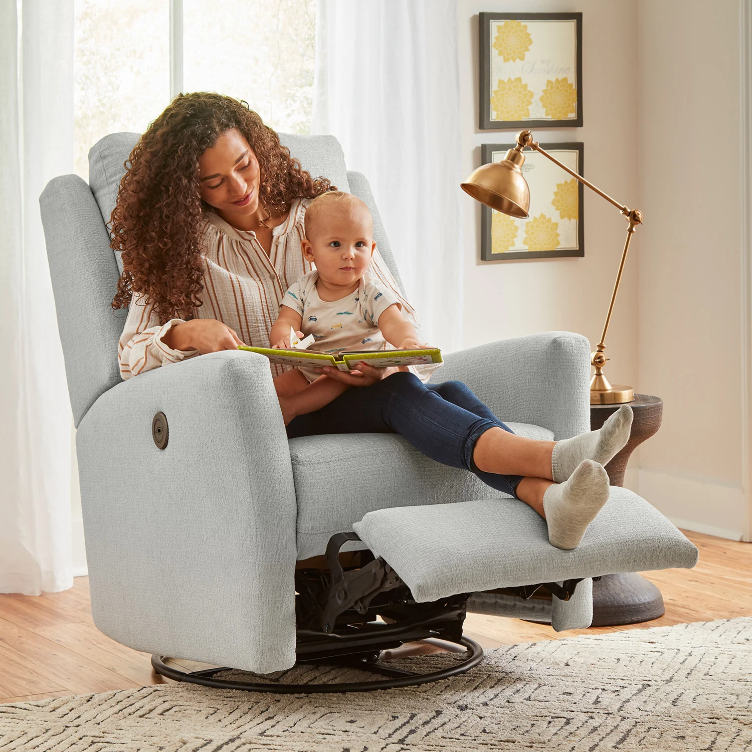 Storytime by Best Chairs Heatherly Swivel Glider Recliner - Image 2