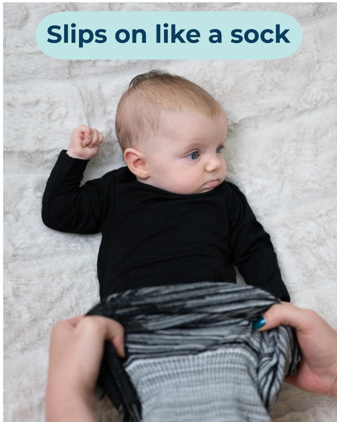 Swaddelini Black Swaddle Sleep Sack - Image 2