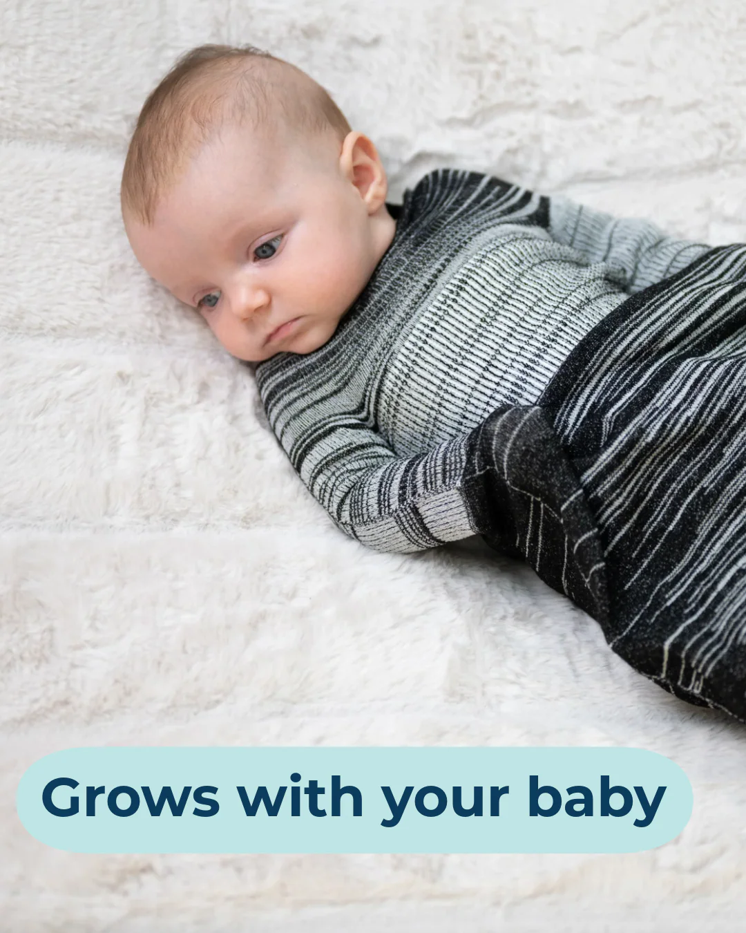 Swaddelini Black Swaddle Sleep Sack - Image 4