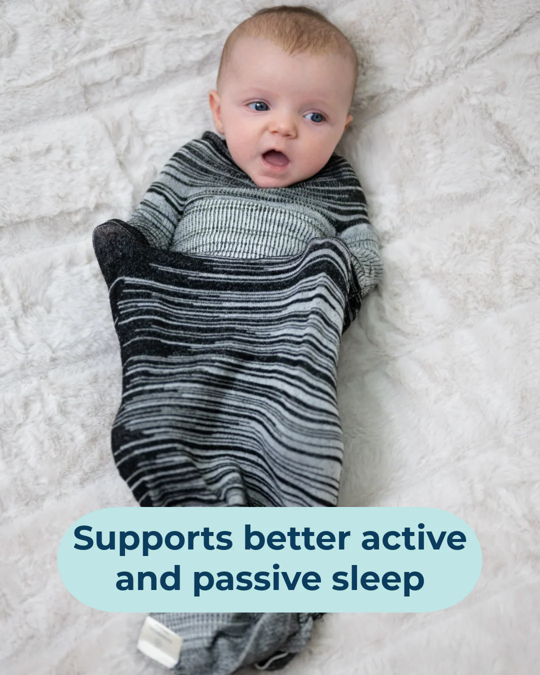 Swaddelini Black Swaddle Sleep Sack - Image 5