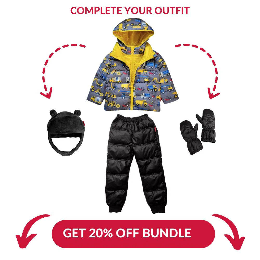 Onekid Car Seat Coat | The Road Coat Down - Construction Print - Image 9