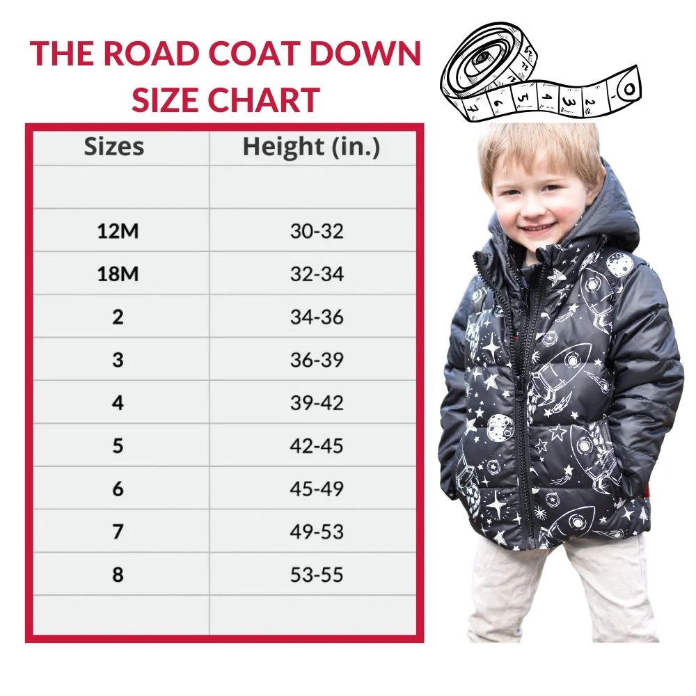 Onekid Car Seat Coat | The Road Coat Down - Rocketship Print - Image 7