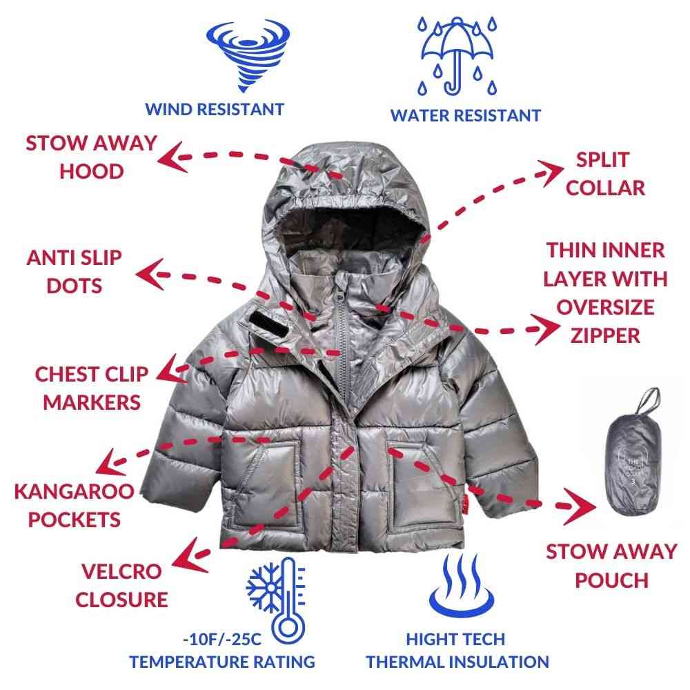 Onekid Car Seat Coat | The Road Coat Vegan - Platinum - Image 3