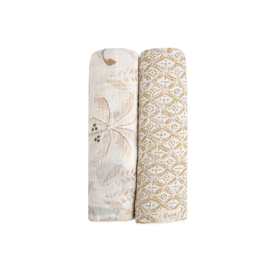 Crane Baby Swaddle Blanket Set - Image 4
