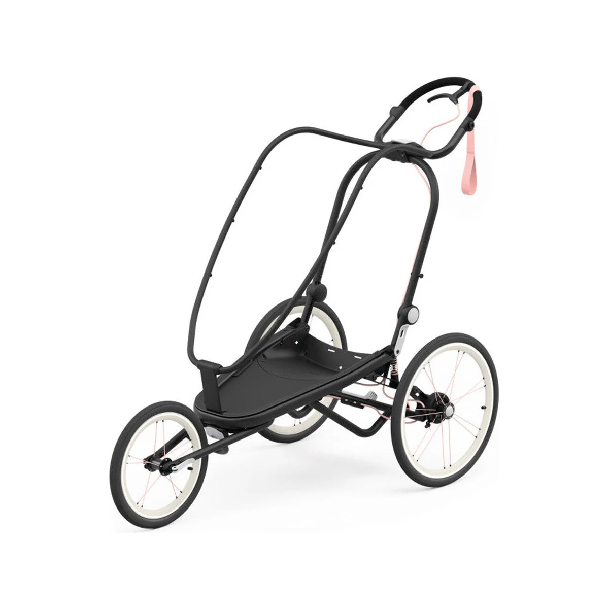 CYBEX Zeno Jogging Stroller Frame - Black with Pink details - Image 4