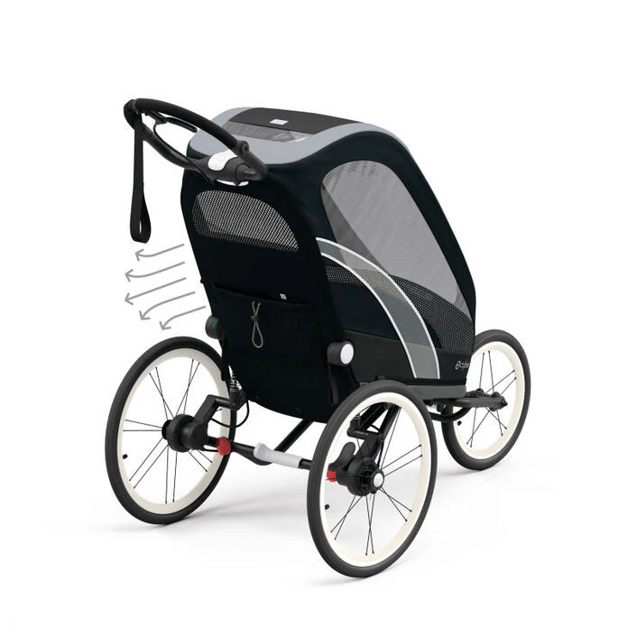 CYBEX Zeno Jogging Stroller Seat Pack - All Black - Image 3