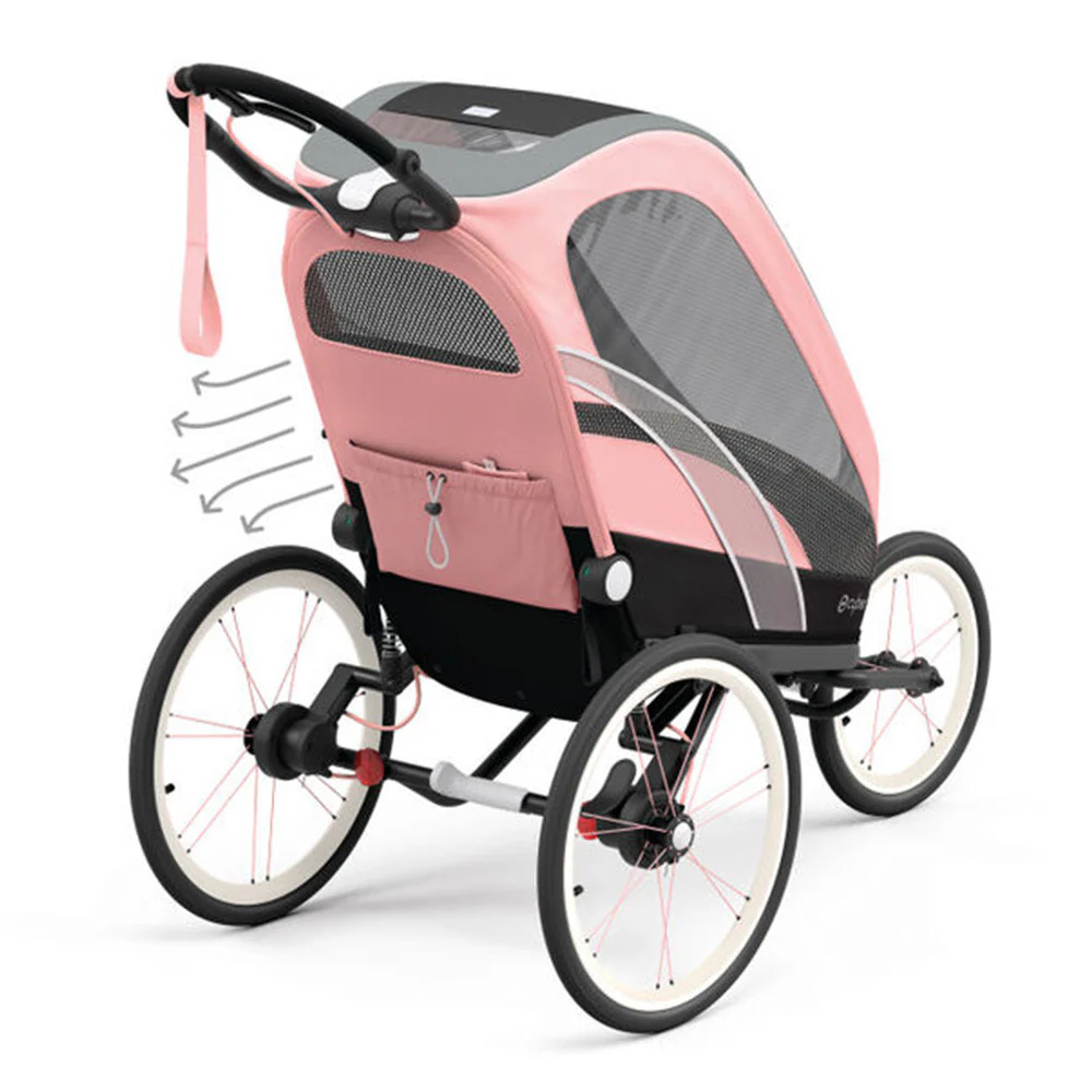 CYBEX Zeno Jogging Stroller Seat Pack - Silver Pink - Image 4