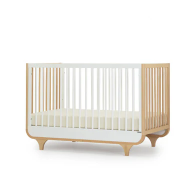 dadada Jolly 3-In-1 Convertible Crib, White/Natural - Image 2
