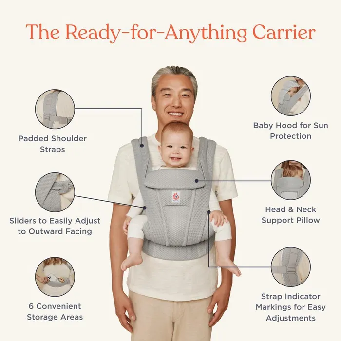 Ergobaby Omni Deluxe Linen Baby Carrier - Natural Linen - Image 3
