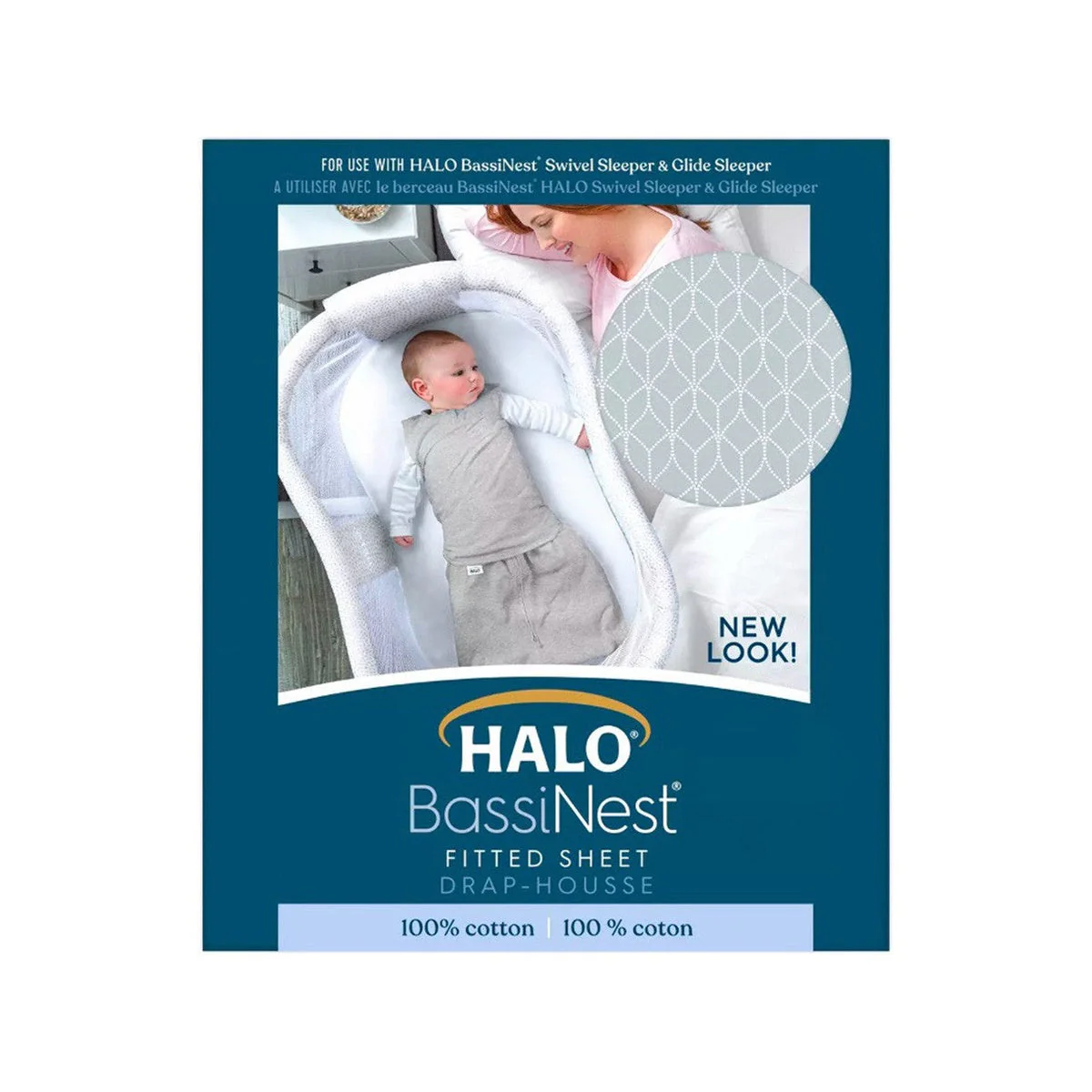 Halo Bassinest Sheet, 100% Cotton, Morning Mist - Image 5