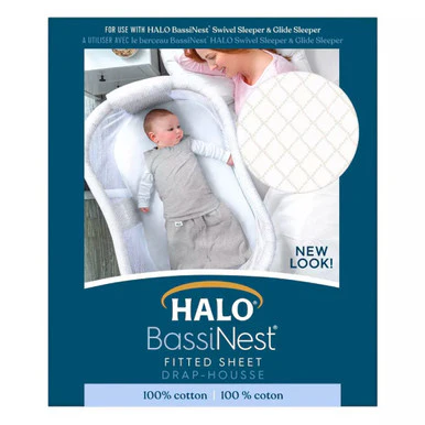 Halo Bassinest Sheet, 100% Cotton, Nautical Net - Image 2