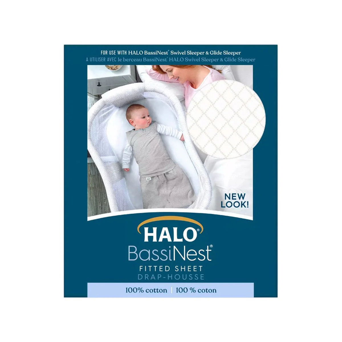 Halo Bassinest Sheet, 100% Cotton, Nautical Net - Image 5