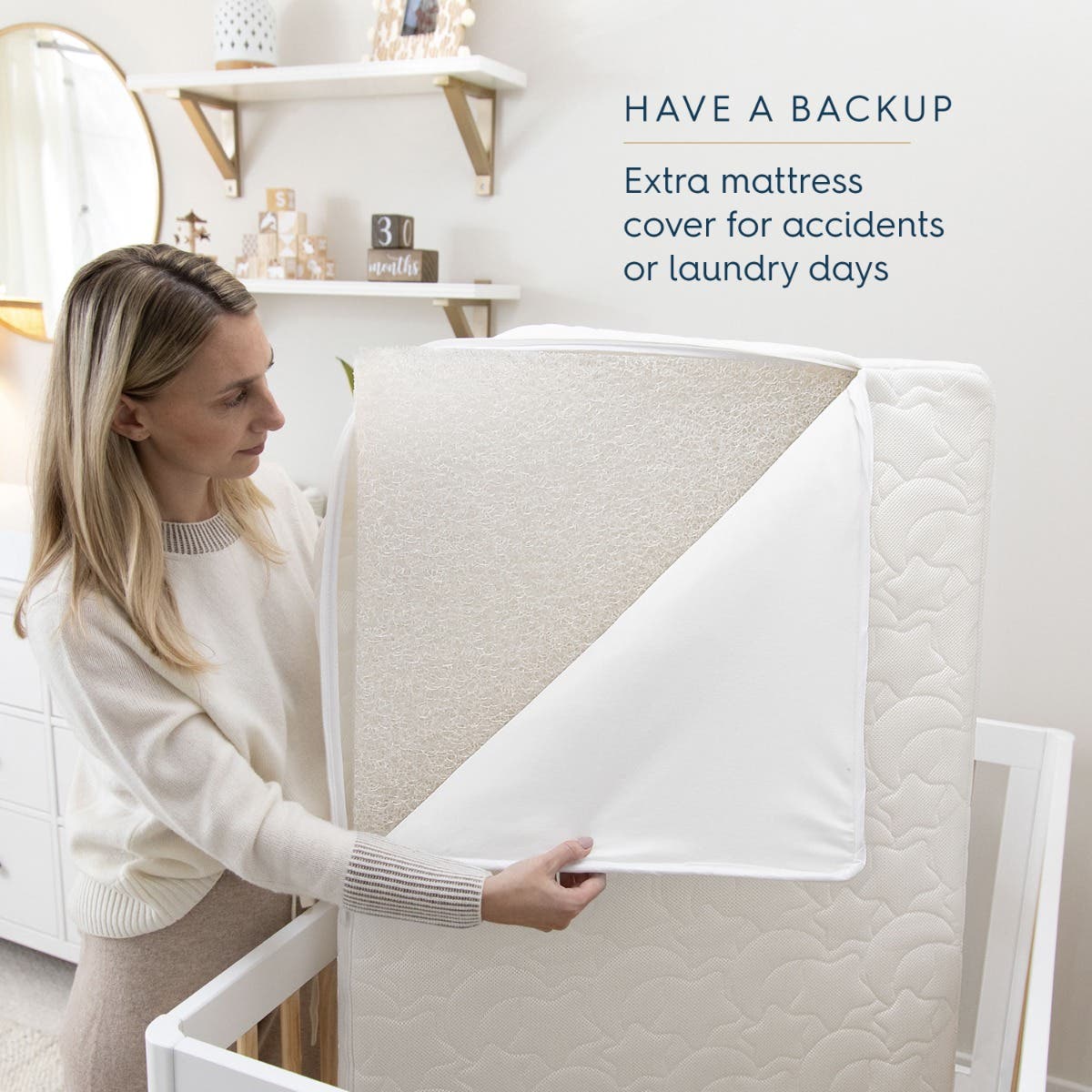 Halo DreamWeave Breathable Crib Cover - White - Image 3