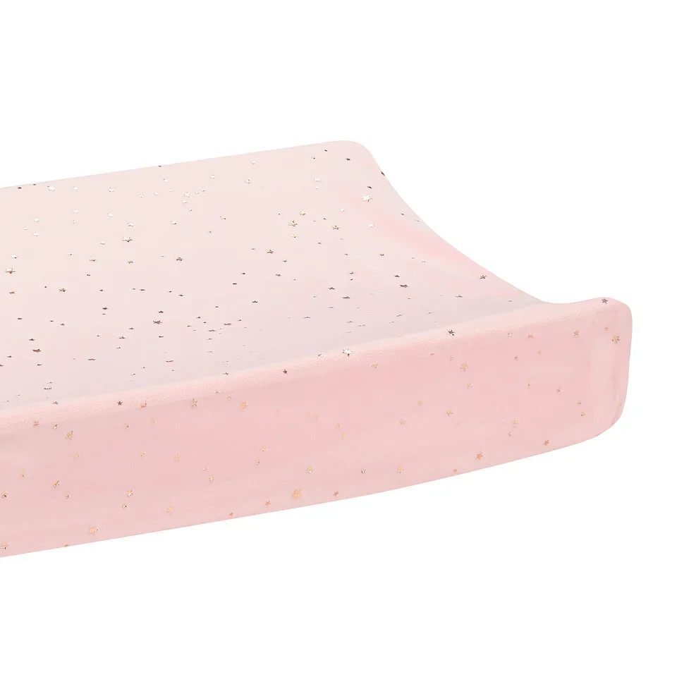 Lambs & Ivy Ballerina Baby Pink/Gold Stars Soft Changing Pad Cover - Image 3