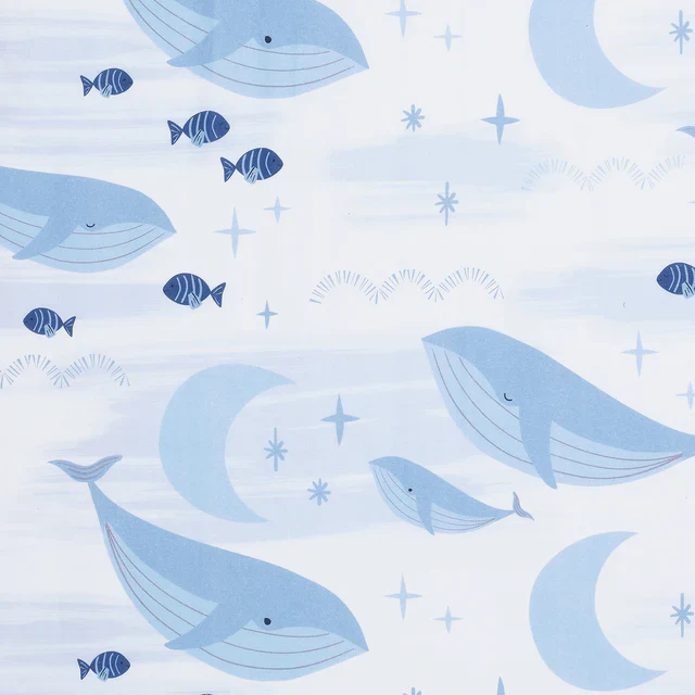 Lambs & Ivy Bubbles & Squirt 100% Cotton Whale/Ocean Fitted Crib/Toddler Sheet - Image 4