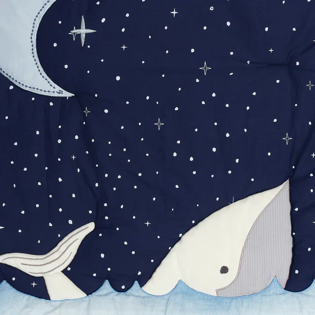 Lambs & Ivy Bubbles & Squirt 3-Piece Whale/Ocean Aquatic Baby Crib Bedding Set - Image 4