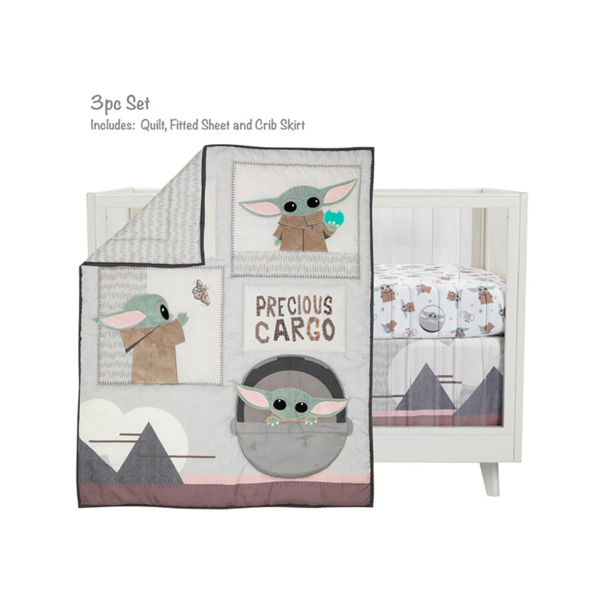 Lambs & Ivy Star Wars The Child Baby Yoda 3-Piece Bedding Set - Image 6