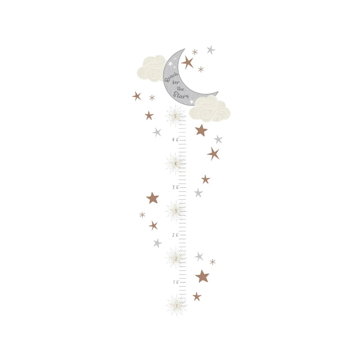 Lambs & Ivy Goodnight Moon Celestial Moon & Stars Toddler Growth Chart Wall Decal - Image 5