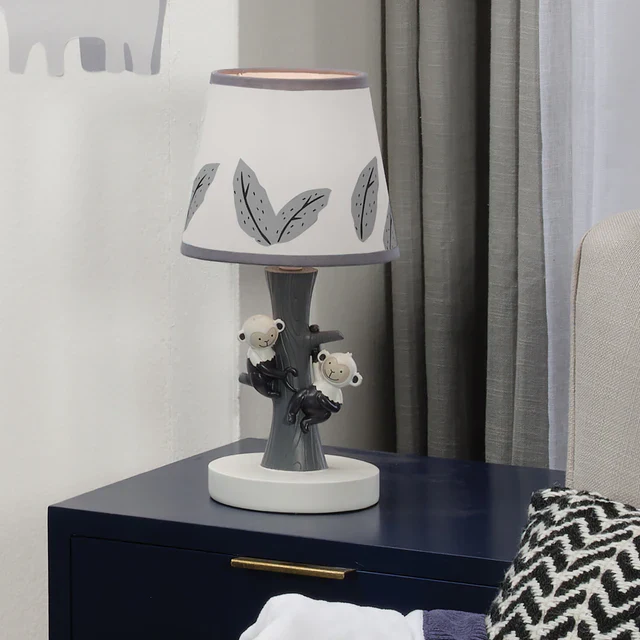 Lambs & Ivy Jungle Party Tree with Monkeys Lamp with Shade & Bulb - Image 5