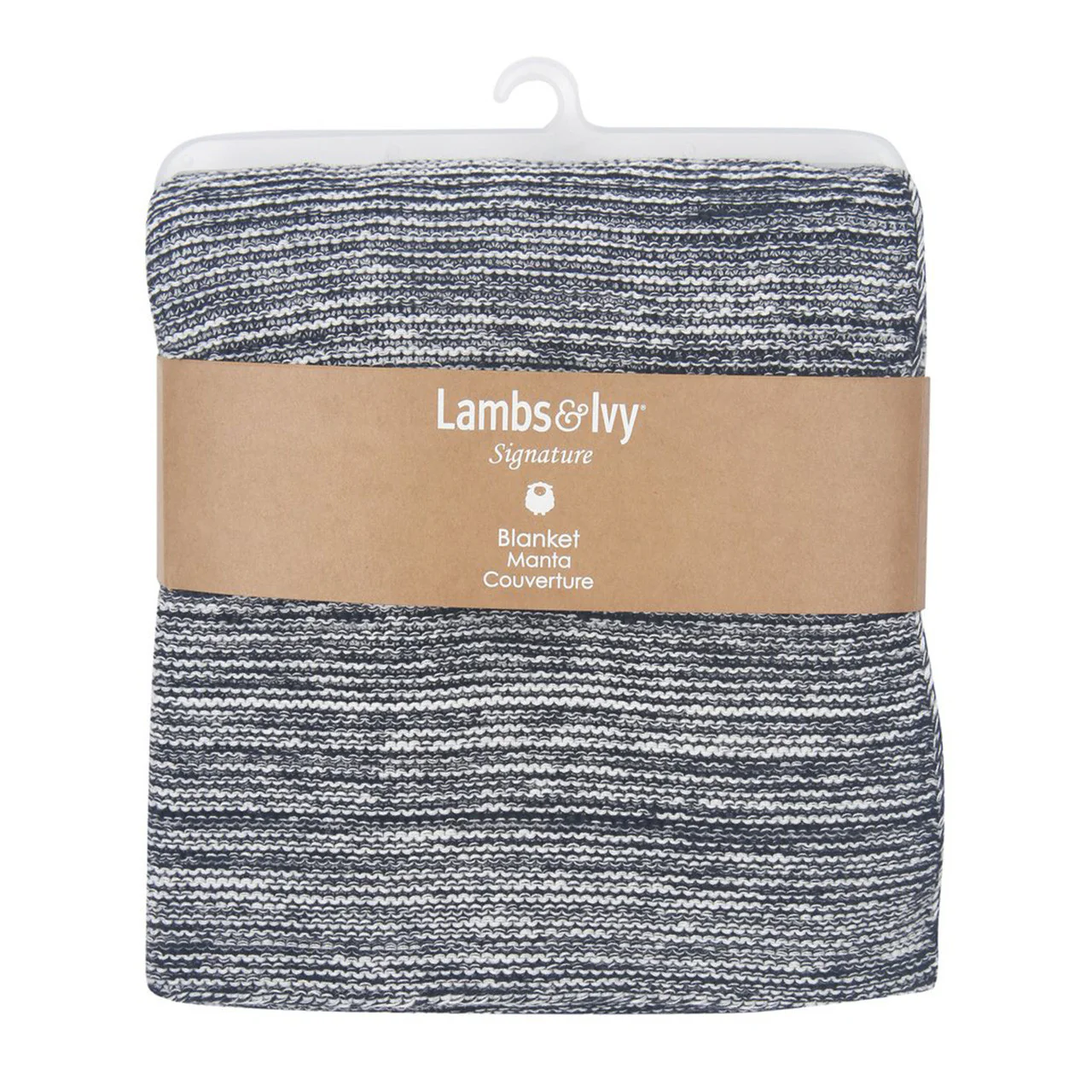 Lambs & Ivy Knit Blanket - Navy Heather - Image 7