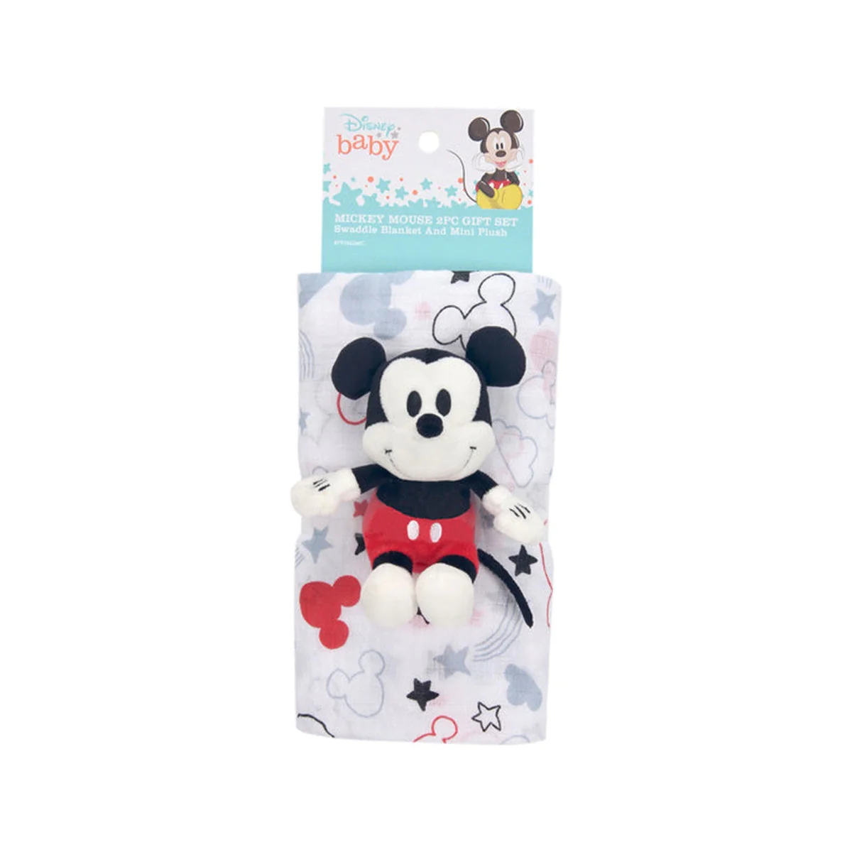 Lambs & Ivy Mickey Mouse Swaddle Blanket & Mini Plush - Image 6