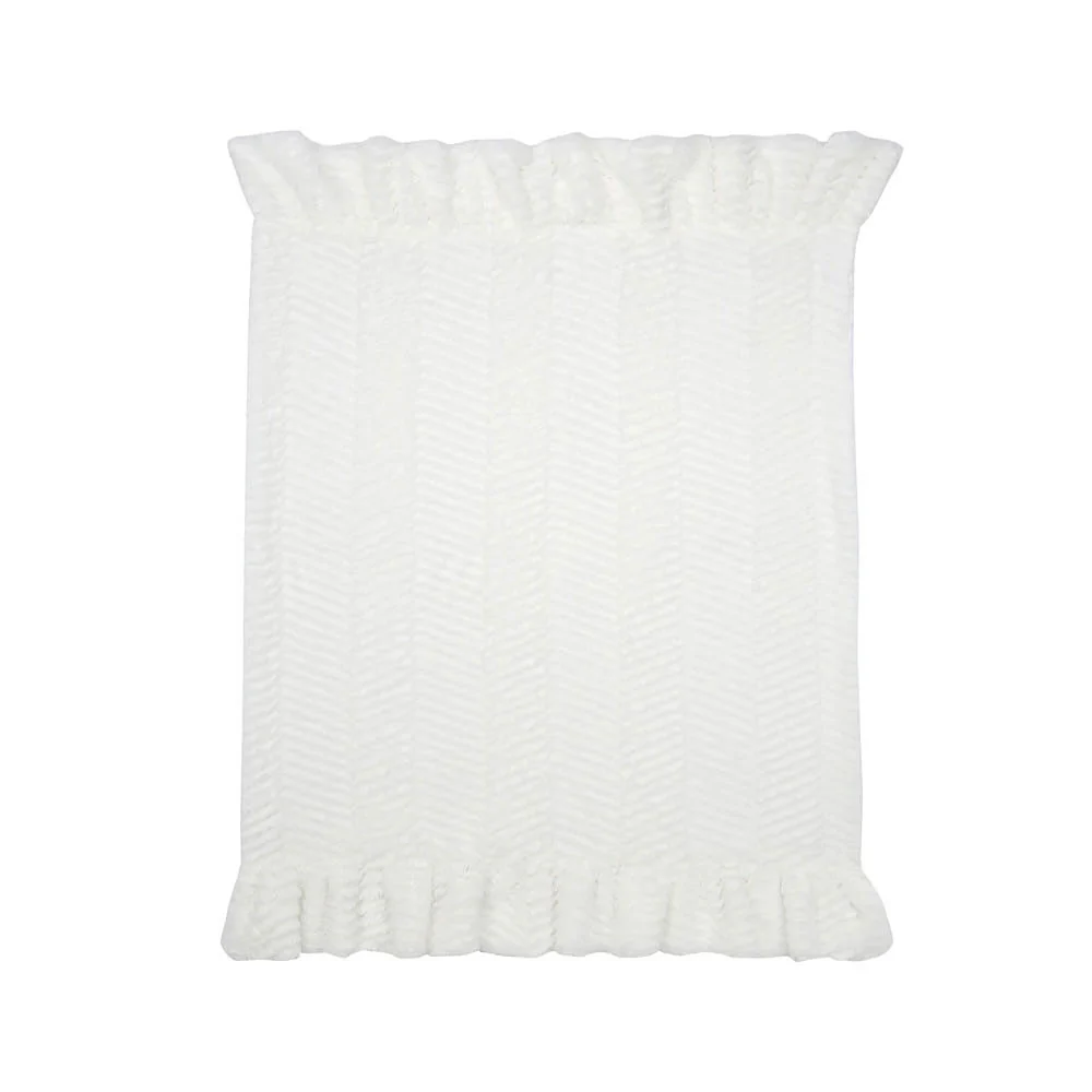 Lambs & Ivy Ruffled Lux Chevron Blanket - Image 3