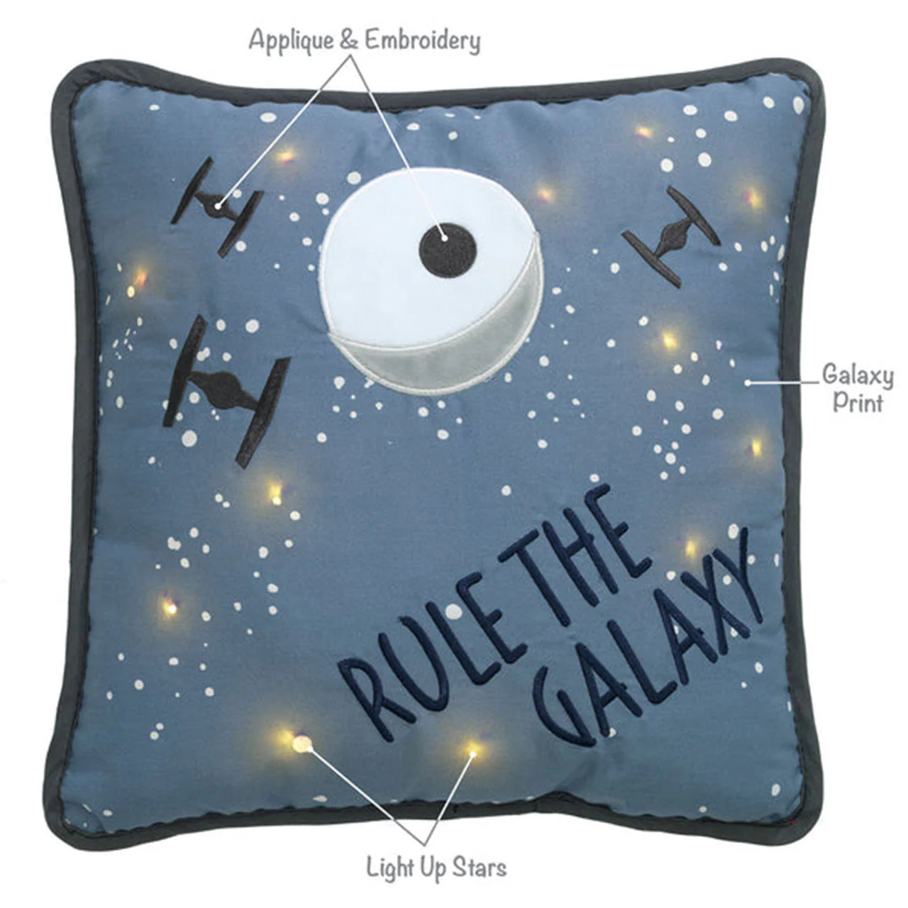 Lambs & Ivy Star Wars Millennium Falcon Light up Pillow- Galaxy - Image 3