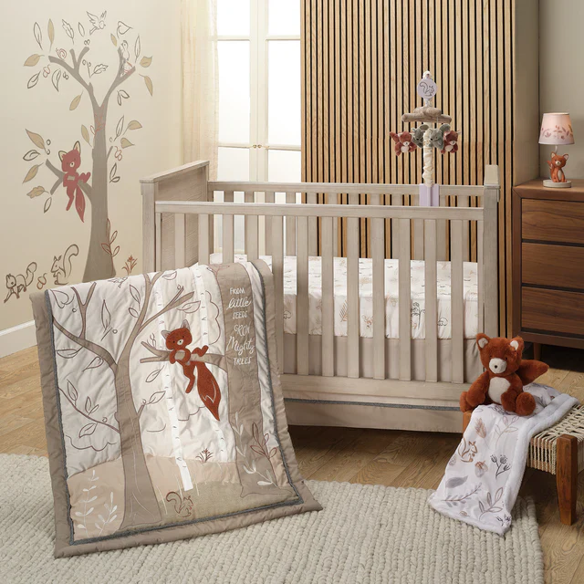 Lambs & Ivy Treetop Fox Woodland/Forest Minky/Faux Shearling Fleece Baby Blanket - Image 5
