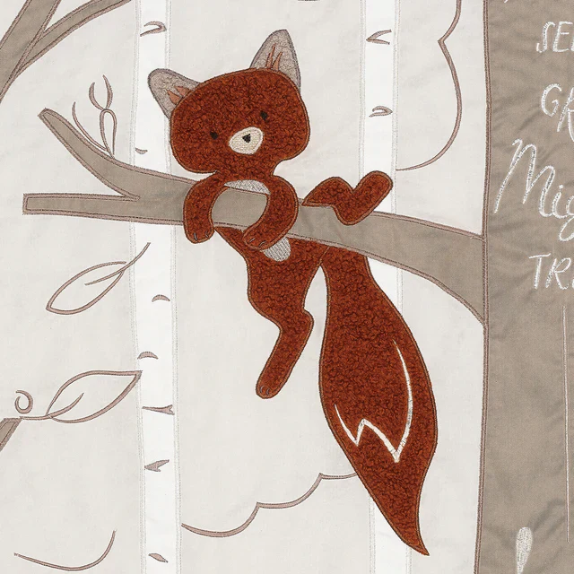Lambs & Ivy Treetop Fox Woodland Tree Nursery 3-Piece Baby Crib Bedding Set - Image 4