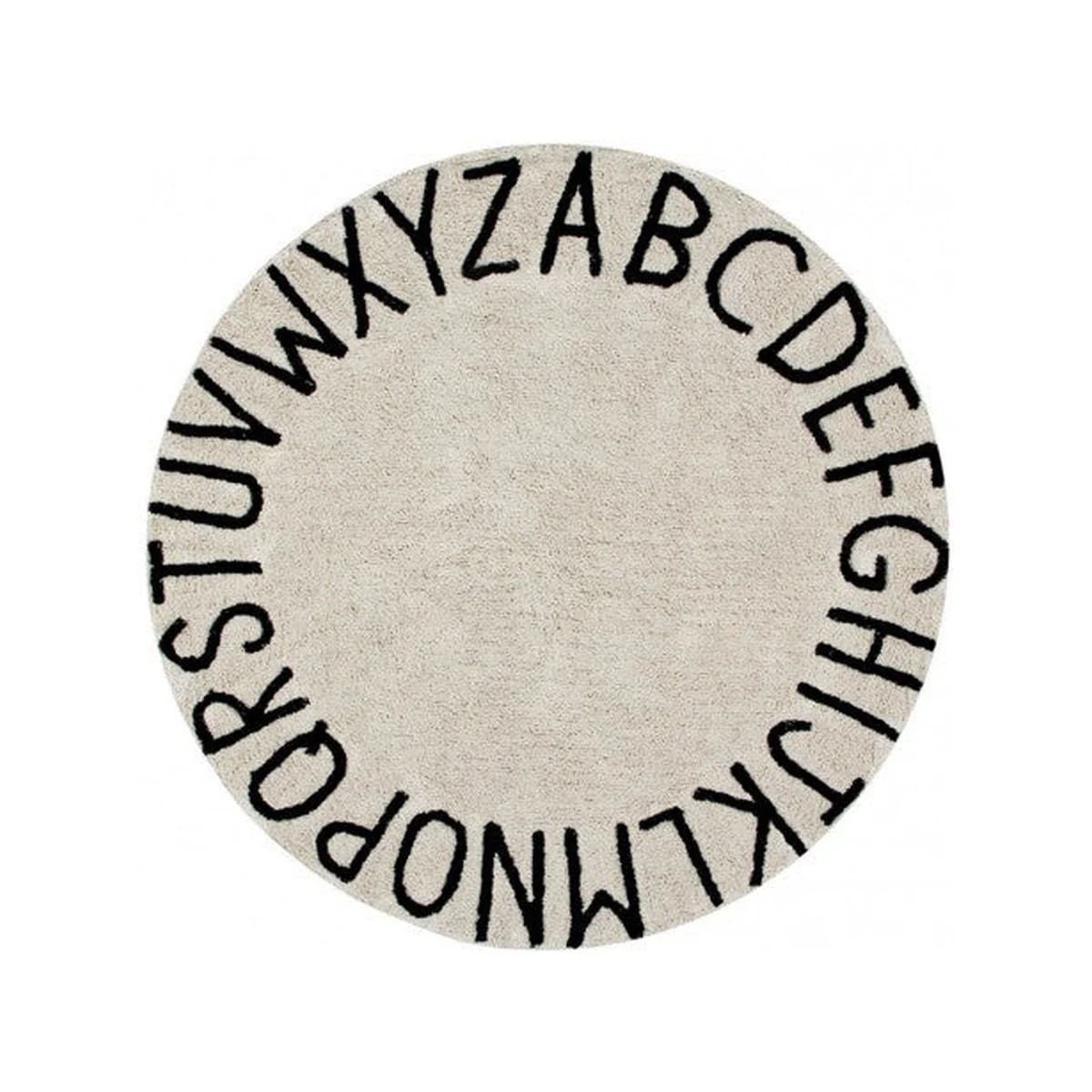 Lorena Canals Round ABC Rug in Natural/Black - Image 3