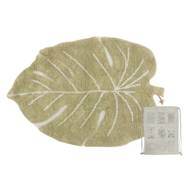 Lorena Canals Washable Rug Mini Monstera Olive - Image 2