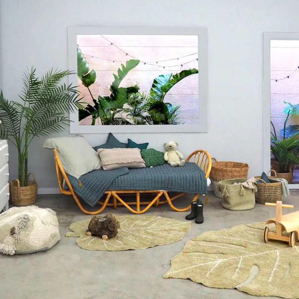Lorena Canals Washable Rug Mini Monstera Olive - Image 3