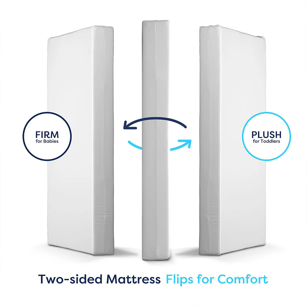 Moonlight Little Dreamer All Foam Crib Mattress - Dual Firmness w/White ribbon - Image 7