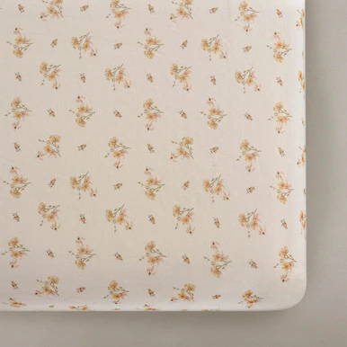 Oilo Fable Crib Sheet- Dainty Floral Organic Jersey - Image 2