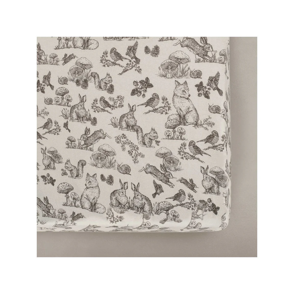 Oilo Fable Crib Sheet- Woodland Organic Jersey - Image 6