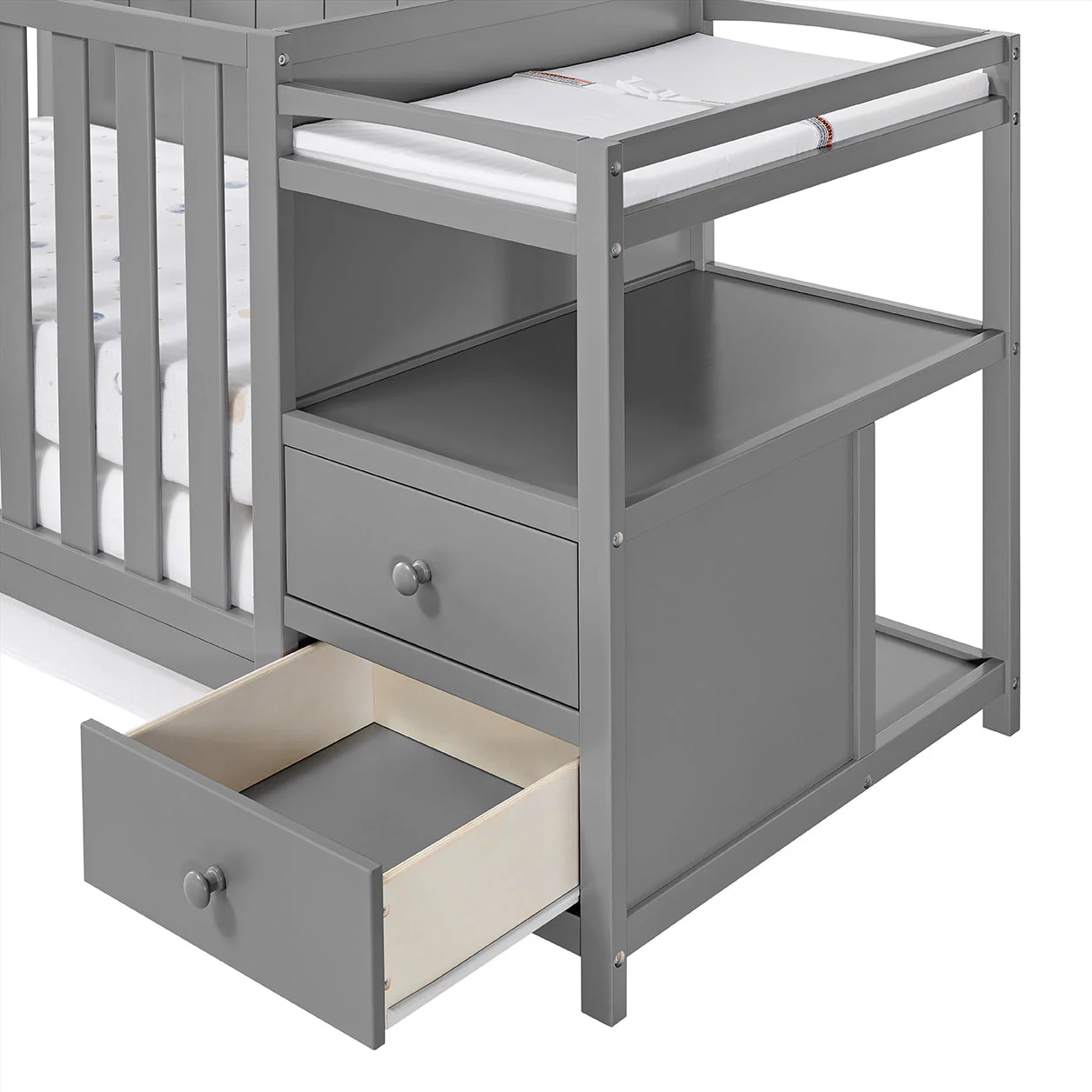 Oxford Baby Pearson Crib and Changer - Dove Gray - Image 7