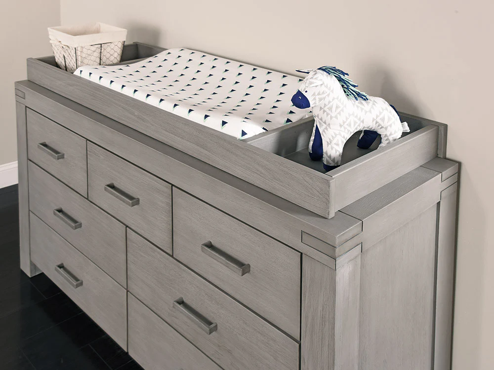 Oxford Baby Piermont Collection Changing Topper in Rustic Stonington Gray - Image 3