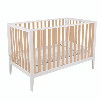 Pali Bernini Classico Crib - White/Natural - Image 2