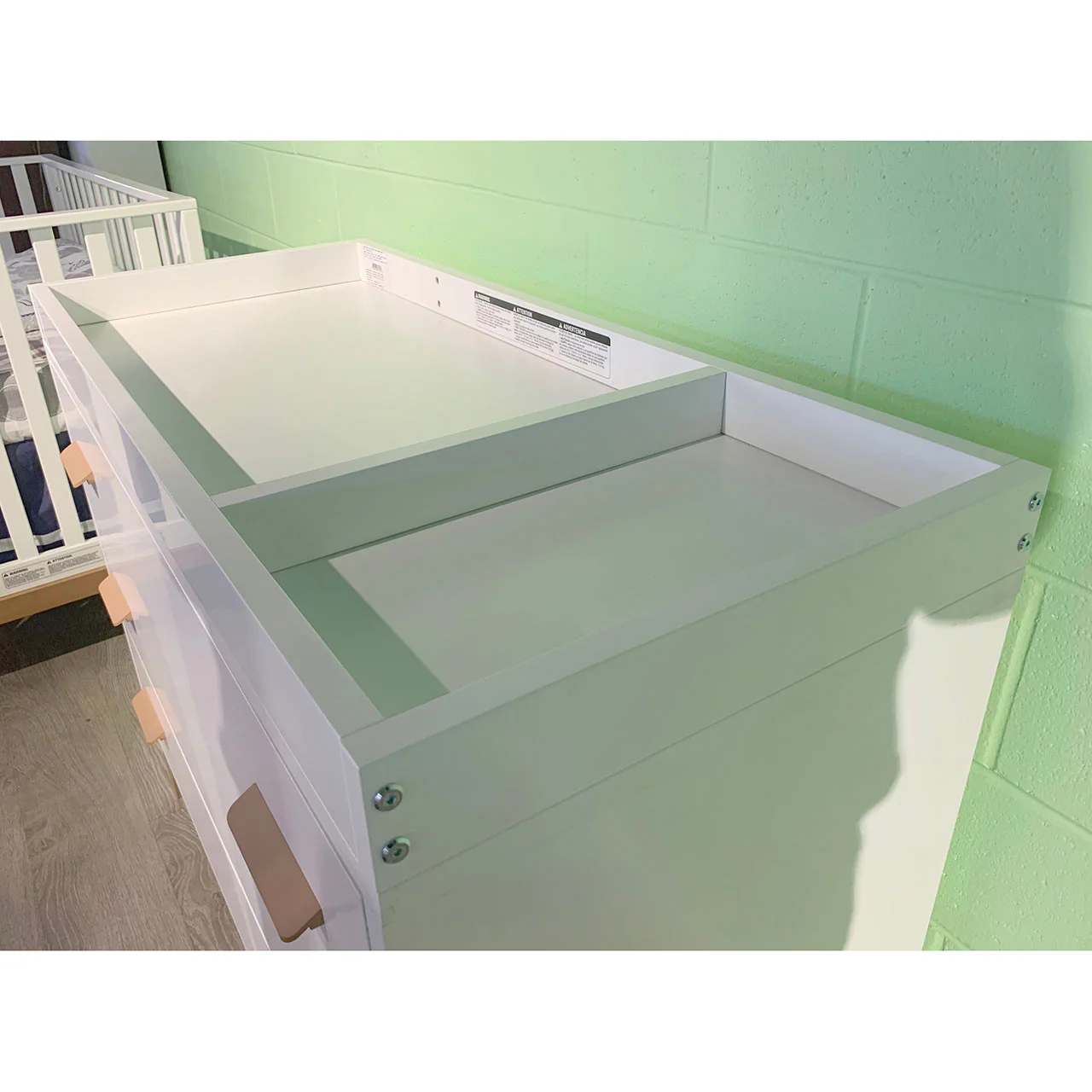 Pali Solid Beech Wood Changing Tray in White - Image 3