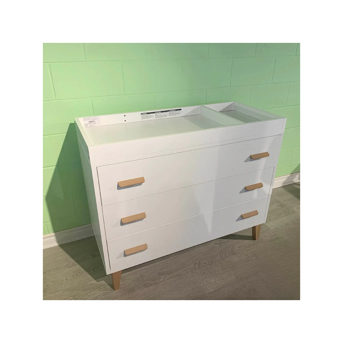 Pali Solid Beech Wood Changing Tray in White - Image 6