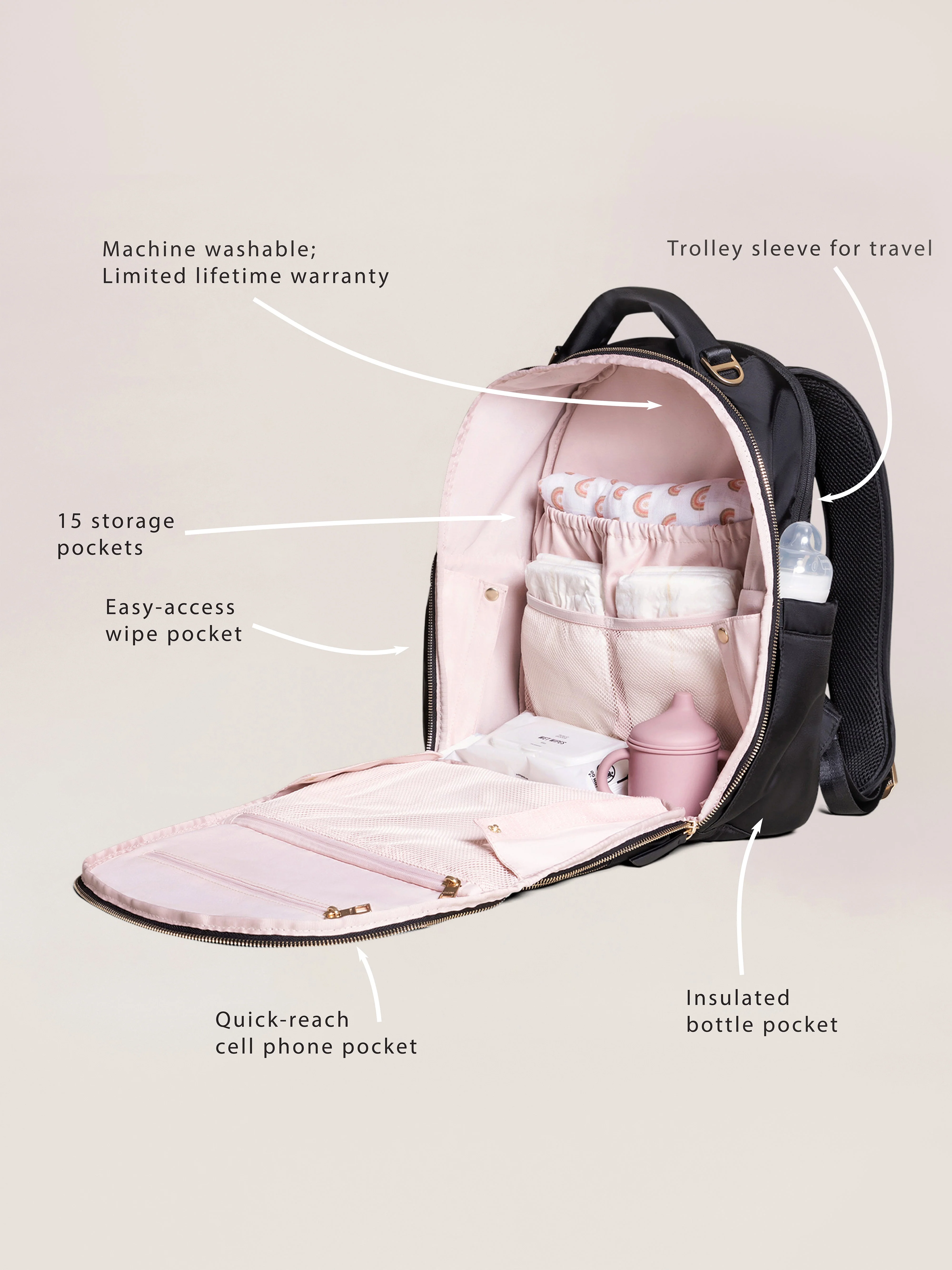 JuJuBe Sazan + JuJuBe Classic Diaper Backpack - Paisley Floral - Image 3