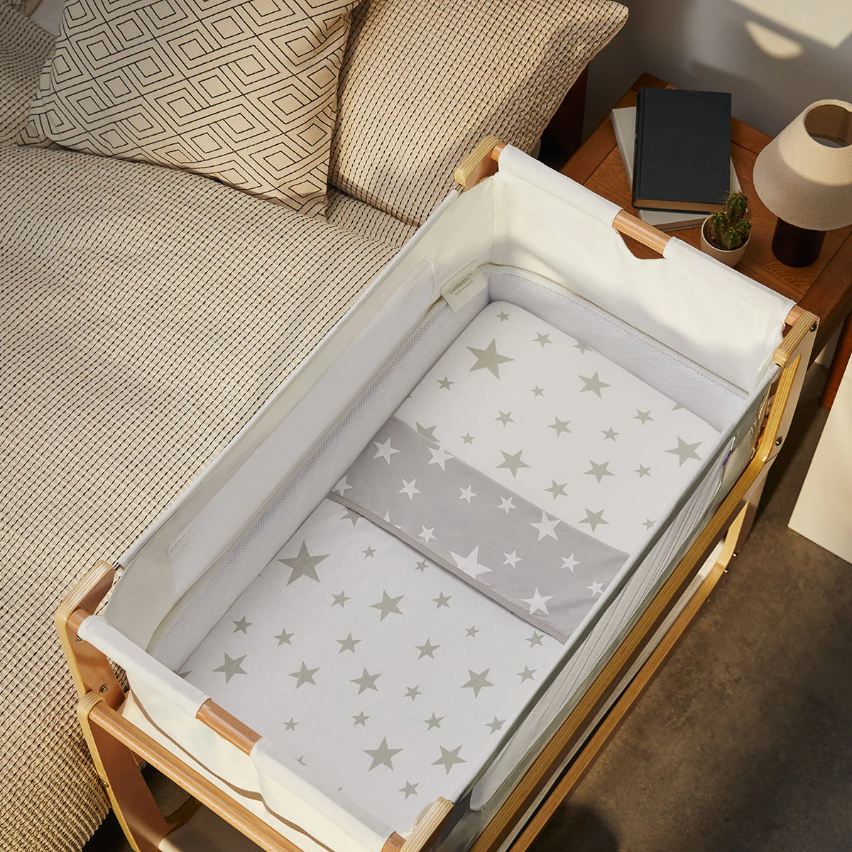 Snuz 3pc. Bassinet Bedding Set - Grey Star - Image 3