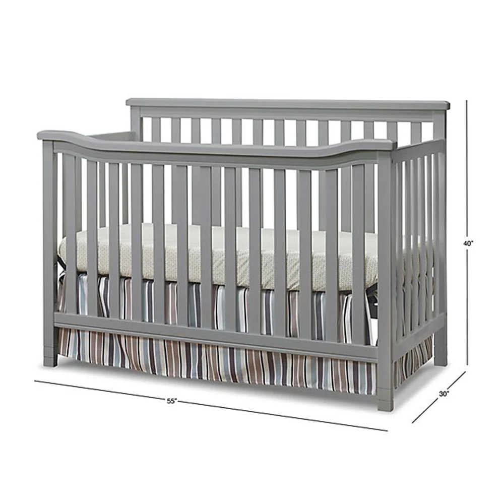 Sorelle Berkley Flat Top Crib in Weathered Gray - Image 4